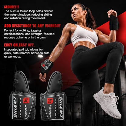 Wrist Weights with Thumb Loops Lock for Men Women, Ankle Weights Weighted Gloves for Running Strength Training Walking Exercises(Available in 2.2lb*2 or 4.4lb*2) - size: 2.2lbs x 2
