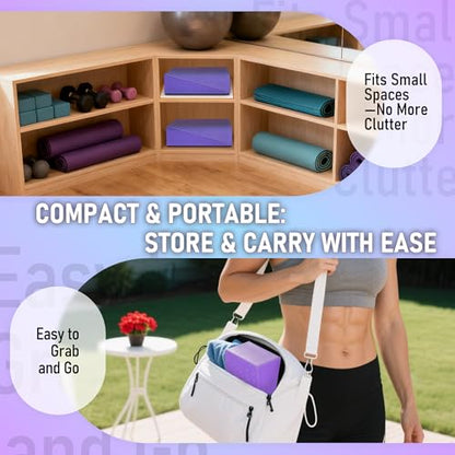Folaps Squat Wedge Block with Guide for Heel Elevated Squat Weightlifting Slant Board for Squats with Carry Bag to Improve Mobility Balance and Strength Performance