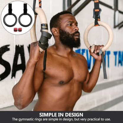 Adjustable Small Gymnastics Rings Set with Nylon Straps, Portable Fitness Workout Rings for Home and Campus Exercise Random Color