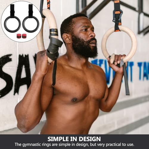 Alipis 2 Pc Set Small Home Gymnastics Rings with Nylon Rope
