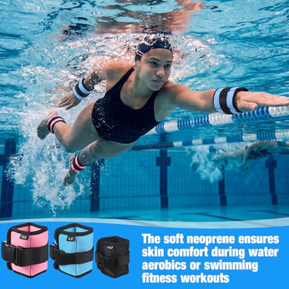 3 Pairs Ankle Weights for Men Women 0.5lb/1lb/1.5lb Adjustable Swimming Ankle Wrist Weights Bands Set for Pool Aqua Cuffs Aerobics Fitness Jogging Walking Running Yoga - color: Pink Blue Black