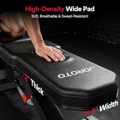 JOROTO Adjustable Weight Bench, 1500LB Heavy Duty Bench Press, Workout Bench for Home Gym Strength Training Exercise, Flat Incline Decline Sit Up Bench for Full Body Exercise