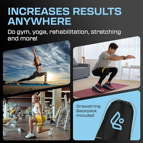 Flexelent Squat Wedge Block Pair - Heel Elevated Squat Wedge for Deeper Squats, Heavy Lifting and Better Form - 17° Angle Exercise Wedges, Slant Board for Squats with Carry Backpack
