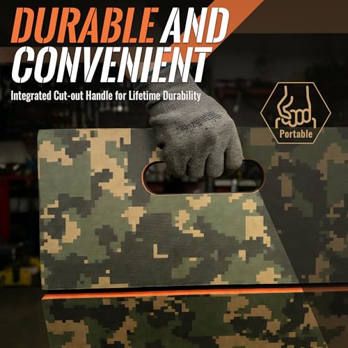 Foldable EVA Utility Mat with Handle, Heavy Duty Mechanic Mat for Kneeling, Workouts, Garages, Gardening, Camping, Picnics, Outdoor Adventures and Home Gyms, Mechanic Kneeling Pad Mechanics Mat-Camouflage - color: camouflage