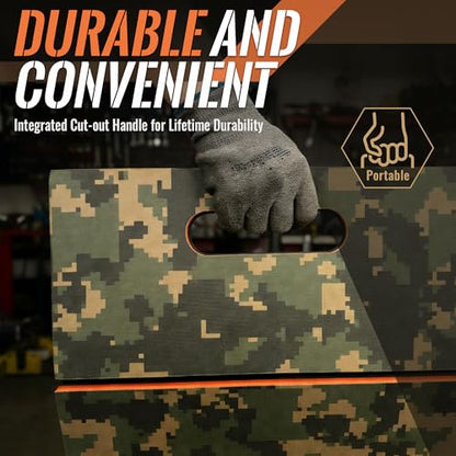 Foldable EVA Utility Mat with Handle, Heavy Duty Mechanic Mat for Kneeling, Workouts, Garages, Gardening, Camping, Picnics, Outdoor Adventures and Home Gyms, Mechanic Kneeling Pad Mechanics Mat-Camouflage - color: camouflage