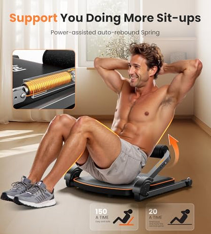 Niceday Ab Workout Equipment, Ab Machine for Stomach Workout, Ab Trainer Machine for Home, Ab Crunch Machine for Home Exercise, Sit Up Machine with 330 LBS Weight Capacity with Resistance Bands