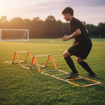 Coordination Training Ladder Multifunctional Agility Hurdle Ladder Fixed Frame Folding Agility Hurdle for Speed Exercises