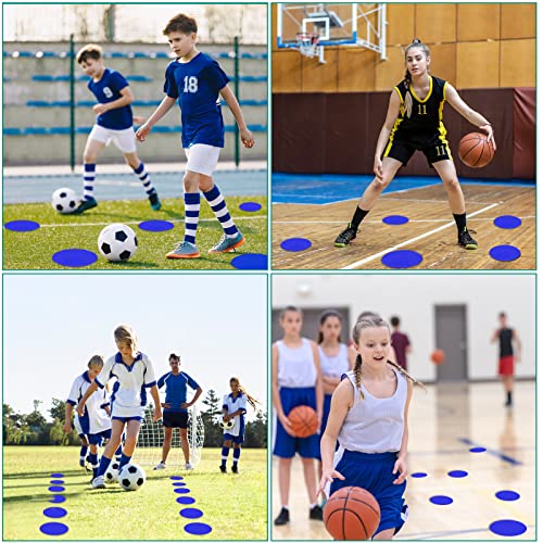 Spot Markers 4inch 9inch Rubber Agility Dots Flat Cones Non Slip Sports Dots Floor Spots Agility Markers for Kids Soccer Football Basketball Speed Agility Training - style: 18pcs Blue 9inch