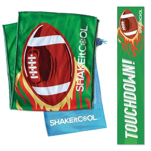 Original Cooling Towel – Be Cool in Style - Heat Relief, Soft, Lightweight, Sun Protection, Easy Clean - Perfect for Biking, Running, Yoga, Gym, Gardening - Football - color: Football