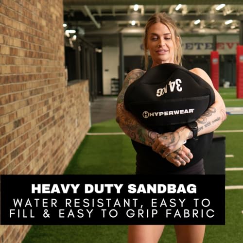HYPERWEAR Boulder Strongman Sandbag, Heavy-Duty Neoprene Workout Bag for Strength & Full-Body Training (50–200 lbs)
