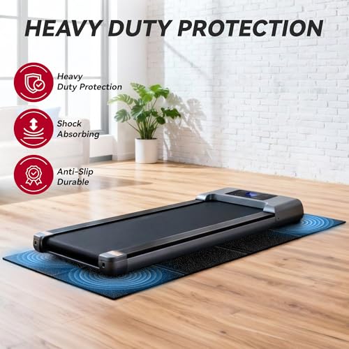 Walking Pad Mat for Carpet, Treadmill Mat for Hardwood Floors, High Density, 0.2" Thickness, Folable, Floor Protection Mats for Bike, Elliptical, Treadmill - size: 55.1"L x 23.6"W x 0.2"Th