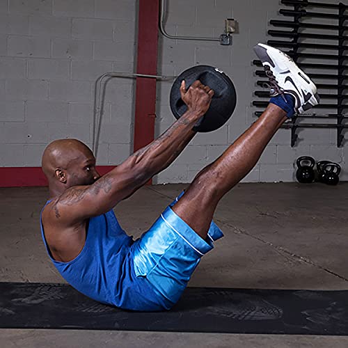 Body-Solid Exercise Medicine Balls, Heavy-Duty Non Slip Rubber Grip with Dual Handles Medicine Ball for Weights Training, Weightlifting & Core Workouts - size: 14 lbs.