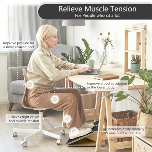 Wooden Slant Board for Calf Stretching, Adjustable Portable Wooden Incline Board for Yoga, Take Exercise, Stretch the Muscles, Exercise the Ankles