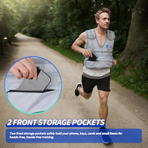 Adjustable Washable Weighted Vest for Women Men, Flexible Cushioning & 4-Layer Breathable Fabric, V-Neck for Walking, Running & Strength Training