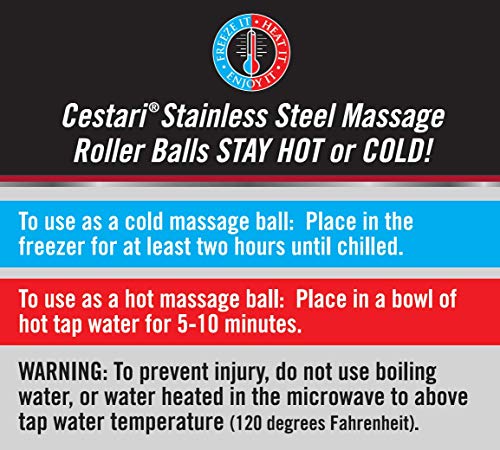 Cryosphere Massage Ball Hot Cold Roller Ball - Fast Muscle Pain Relief - Stainless Steel Balls for Heat or Ice Therapy - Feet Pain - Plantar Fasciitis- Back Ache - Foot Massager - 60 mm Ice Roller - color: Blue 60mm