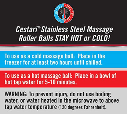 Cryosphere Massage Ball Hot Cold Roller Ball - Fast Muscle Pain Relief - Stainless Steel Balls for Heat or Ice Therapy - Feet Pain - Plantar Fasciitis- Back Ache - Foot Massager - 60 mm Ice Roller - color: Blue 60mm