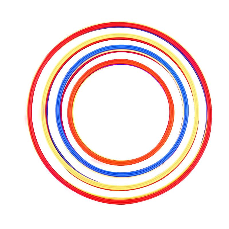 WEWILL Speed and Agility Training Rings, 18 Inches, Set of 12, Red Yellow Blue