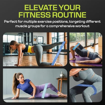 Fabric Resistance Bands for Working Out – 5 Strength Levels from Extra Light to Extra Heavy – Thick Workout Bands for Legs, Glutes, HIPS, Stretching, Strength Training with Storage Bag