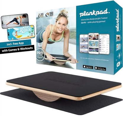 PRO Get fit Playing Games & Workouts; Plank & Balance Board with free iOS/Android App & 10 Games; Dynamic Abs & Core Fitness Training; Only 3 Minutes a Day.