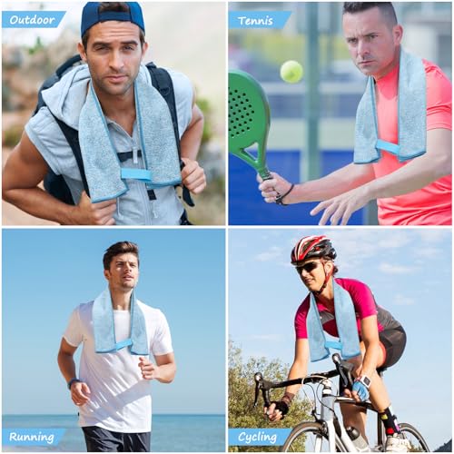 3 Pack Microfiber Gym Towel Quick Dry Sweat Towels Women Men Lightweight Running Cycling Fitness Hiking Tennis Exercise Outdoor Sports Towel(3 Pack(Blue)) - color: 3 Pack(blue)