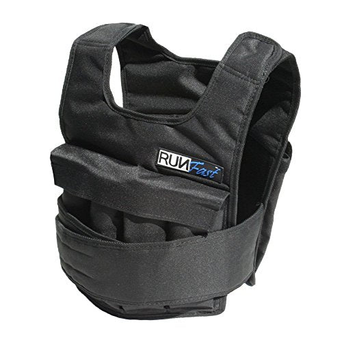 RUNmax Pro Weighted Vest 12lbs/ 20lbs/ 40lbs/ 50lbs/ 60lbs with Shoulder Pads Option - size: 20 lb, style: SHORT WITH SHOULDER PADS