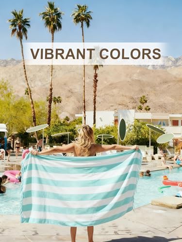Genovega 6 Packs Oversized Turkish Beach Towels Thin Quick Dry Sand Free Pool Swim Bathing Towel Extra Large Travel Blanket Adult Essentials Accessories Summer Vacation Stripe - color: 6 Multi Stripe