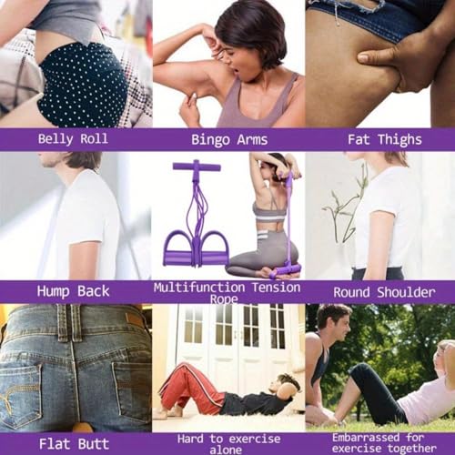 Multifunction Tension Rope, 6-Tube Elastic Yoga Pedal Puller Resistance Band, Natural Latex Tension Rope Fitness Equipment