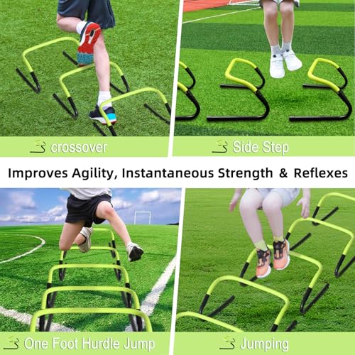 Agility Speed Training Hurdles, Agility Training Hurdle Set for Basketball and Soccer Practice with Carry Bag, 5 Pack