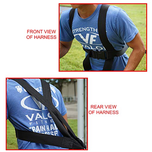Valor Fitness Weighted Sleds for Push, Pull, and Drag Training – Strength and Conditioning Sleds with Harness and Plate Storage for Home Gym or Sports Performance