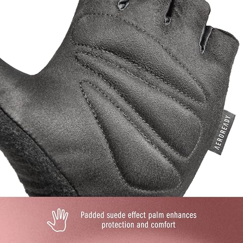 adidas Essential Training & Weightlifting Gloves, Fingerless Workout Gloves - color: Pink, size: Small