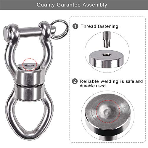 SELEWARE Silent Bearing Swing Swivel, 360° Rotational Device Hanging Accessory with Removeable Buckle for Tree Swing, Hammock Chair, Climbing Rope, Yoga, Kids Swing Swivel 1200LB Capacity - color: Swivel (D) Only