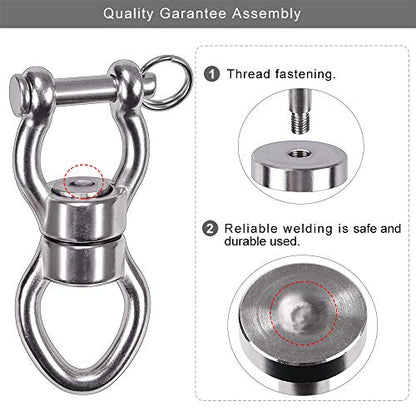 SELEWARE Silent Bearing Swing Swivel, 360° Rotational Device Hanging Accessory with Removeable Buckle for Tree Swing, Hammock Chair, Climbing Rope, Yoga, Kids Swing Swivel 1200LB Capacity - color: Swivel (D) Only