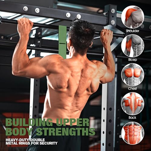 Pull Up Assistance Bands, Resistance Bands for Pull Up Bar Workout, Adjustable Heavy Duty Pull Up Assist Equipment with 4 Assistance Bands, Home Gym Fitness Exercise Strength Training - color: Green