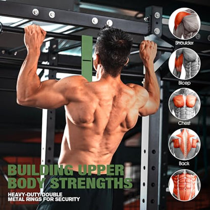 Pull Up Assistance Bands, Resistance Bands for Pull Up Bar Workout, Adjustable Heavy Duty Pull Up Assist Equipment with 4 Assistance Bands, Home Gym Fitness Exercise Strength Training - color: Green