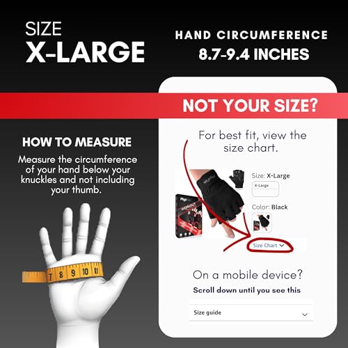 PhysFlex Workout Gloves for Men & Women - Weight Lifting & Gym Gloves with Enhanced Grip, Wrist Support & Palm Protection - Fitness, Training, Crossfit, Cycling & Exercise