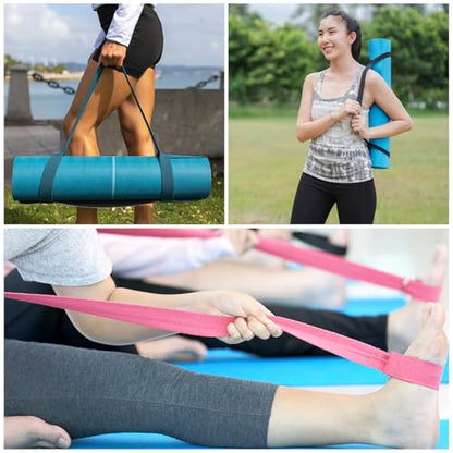 PATIKIL Yoga Mat Strap, Adjustable Yoga Mat Carrier Straps Sling Cotton Anti Slip Mat Holder Stretching Band - color: Dark Green