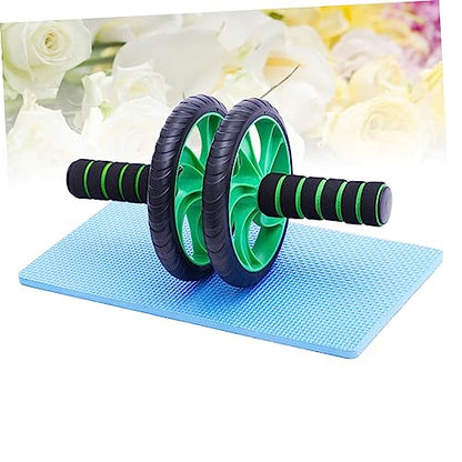 Dual-wheel Fitness Roller Silent Operation and Knee Pad Portable Abdominal Exercise Equipment for Muscle Building and Green