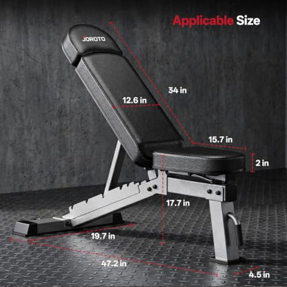 JOROTO FID Adjustable Weight Bench 1300LBS Capacity for Home Gym