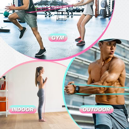 RitFit Pull Up Assist Band - Premium Resistance Band for Pull Up Assistance, Resistance Training, Body Stretching, Powerlifting, Mobility Training - color: Rose Pink
