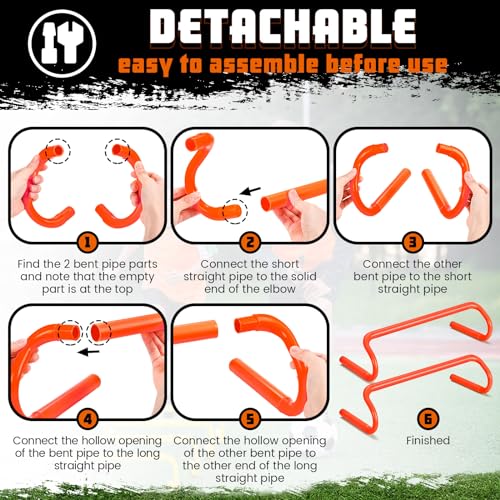 10 Pcs Speed Agility Training Hurdles Detachable Durable Hurdle Agility Plyometric and All Purpose Speed Training Equipment for Athletes Soccer Basketball