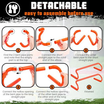 10 Pcs Speed Agility Training Hurdles Detachable Durable Hurdle Agility Plyometric and All Purpose Speed Training Equipment for Athletes Soccer Basketball