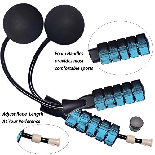 Ropeless Jump Rope，Cordless skipping Rope Tangle-Free Rapid Speed Skipping Ropes for Fitness Weighted Jump Rope Workout for Men, Women, Kids Indoor and Outdoor-Blue