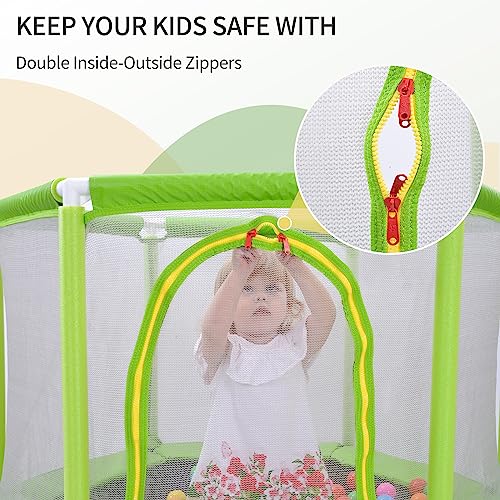 Trampoline, Portable Foldable Trampoline in-Home Mini Rebounder with Adjustable Handle, Exercise Trampoline for Adults, 40" Max Load 330lbs (Green)