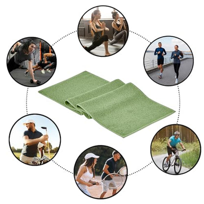 NUKURA 12” x 40” Gym Sweat Towel, 450 GSM, 100% Cotton, High Absorbency, Extra Soft & Quick Dry Workout, Yoga, Fitness, Pickleball, Running Neck Towel – Sage Green
