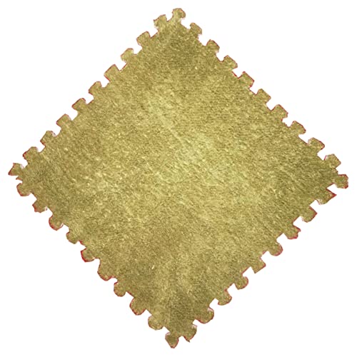 12 Pieces Thickened Plush Foam Interlocking Floor Mat,Fluffy Square Foam Tiles with 12 Edgings,Soft Anti-Slip Puzzle Area Rug Playmat for Bedroom,12X12inch,12 Tiles/11.6 Sq.Ft,Green - color: Green