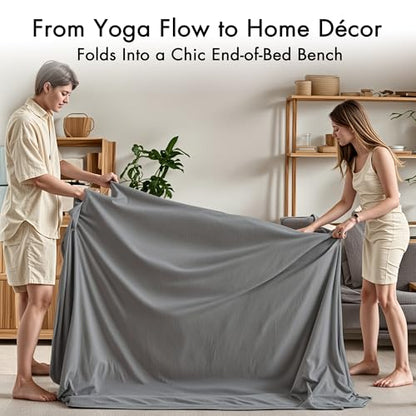 Convertible Yoga Chair for Adults, Ergonomic Foam Lounge with Lumbar Pillow, Washable Cover, Side Pocket, No Assembly Needed – Great for Exercise, Stretching & Relaxation Gray - color: Grey