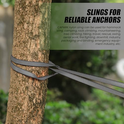 18MM Nylon Climbing Slings Runners 23 kN Strong Webbing Straps for Rock Climbing, Rappelling, Swing, Yoga Hammock etc - color: 3PCS Grey, size: 24inch/60cm