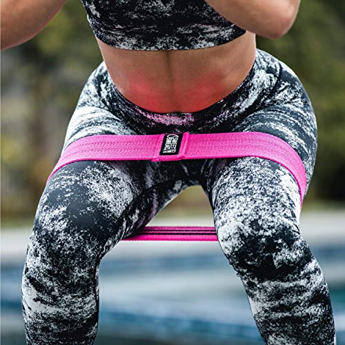 Sweet Sweat Hip Bands with 3 Levels of Resistance | Non-Slip Fabric Booty Bands for Squats & Lunges | Includes Free Mesh Carrying Bag