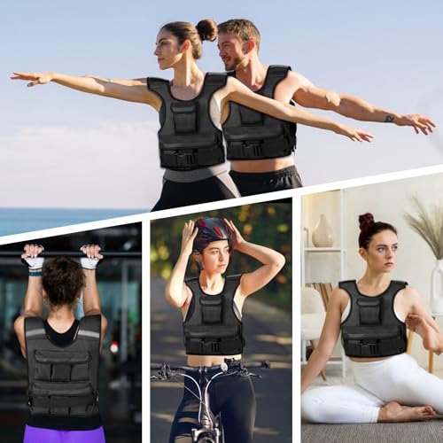 Adjustable Weighted Vest for Women, Customizable 0-18 lbs Strength Training Vest with 10 Removable Sandbag, Breathable Design, Reflective Safety Strips for Running, Hiking, and Fitness - size: 0-12 lb