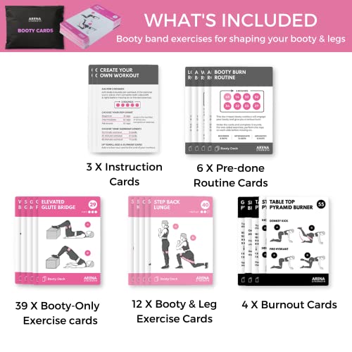 Workout Cards - Instructional Fitness Deck for Booty Band Workouts, Beginner Fitness Guide for Resistance Band Training Exercises at Home. Includes Workout Routines. - style: Booty/Legs